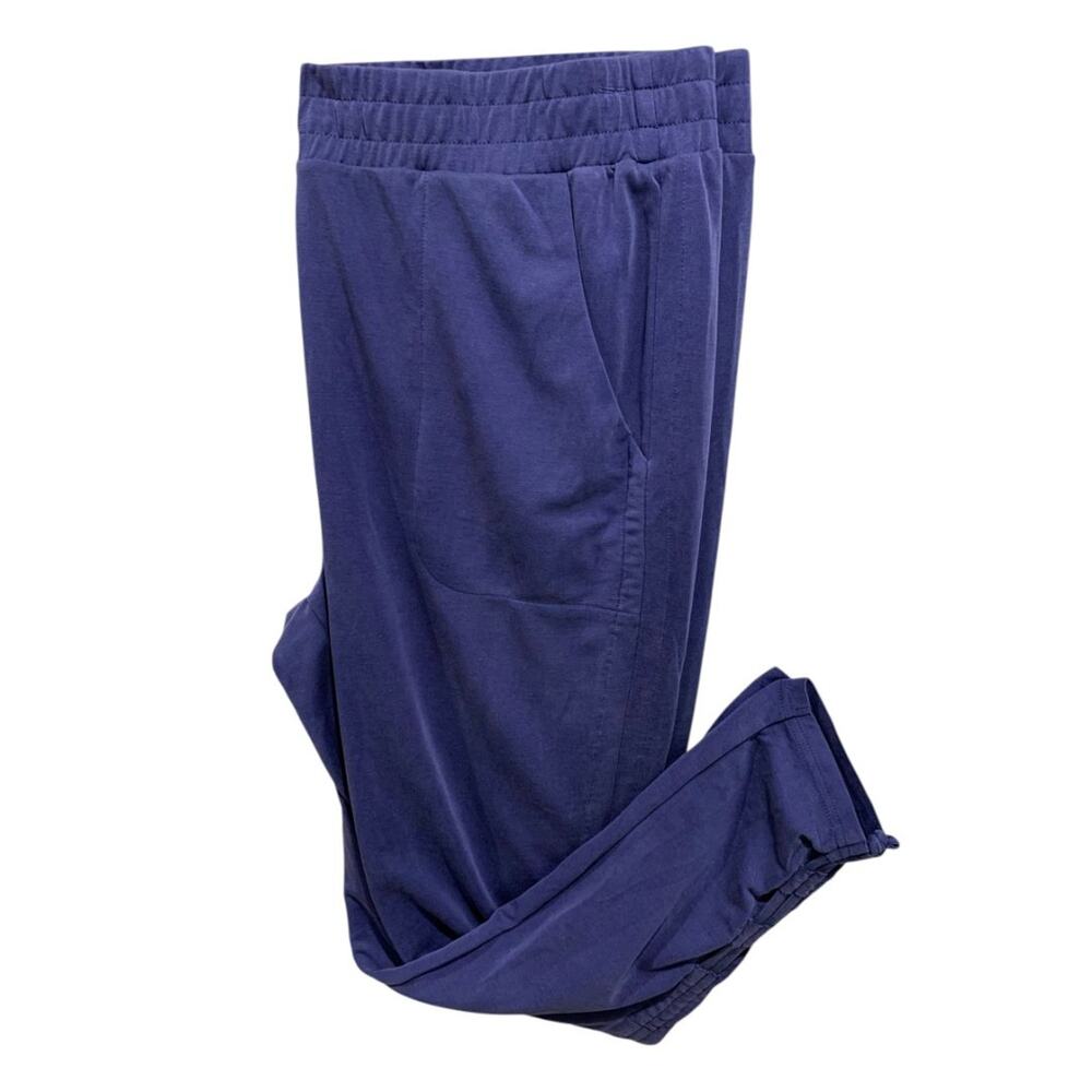 XXL Fabletics Womens Navy Blue Pull On Pants Pockets Ruched Calf